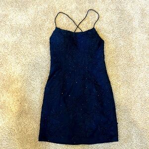 Faviana embroidered and sequined dress